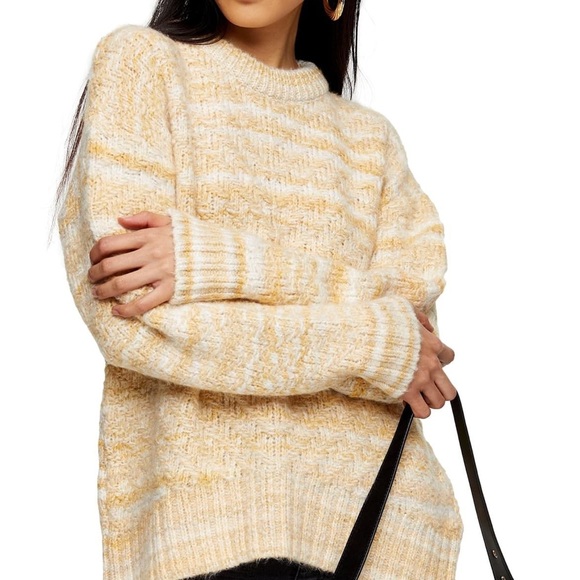 Topshop Sweaters - NWT Topshop Tuck Stitch Crewneck Sweater in Yellow